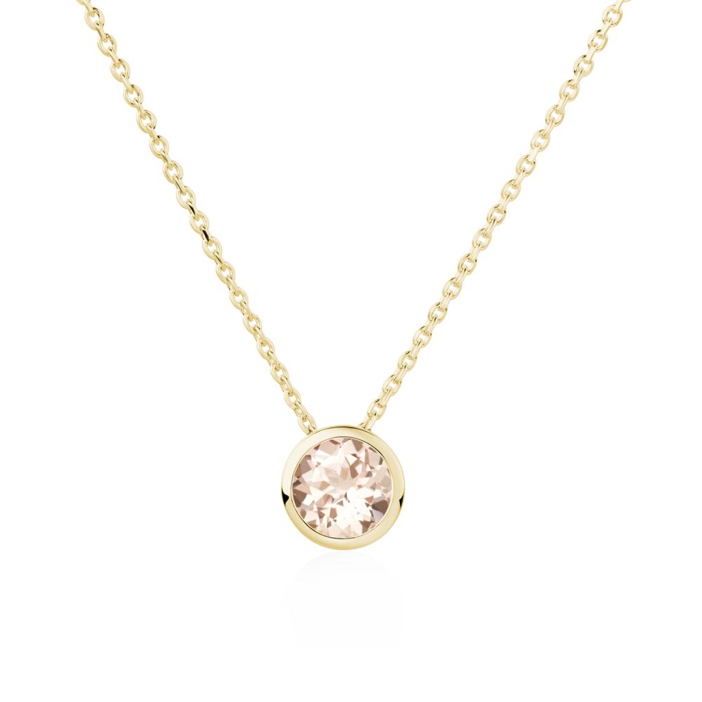 Morganite Bezel Solitaire Necklace - LUO Jewelry #metal_18k yellow gold