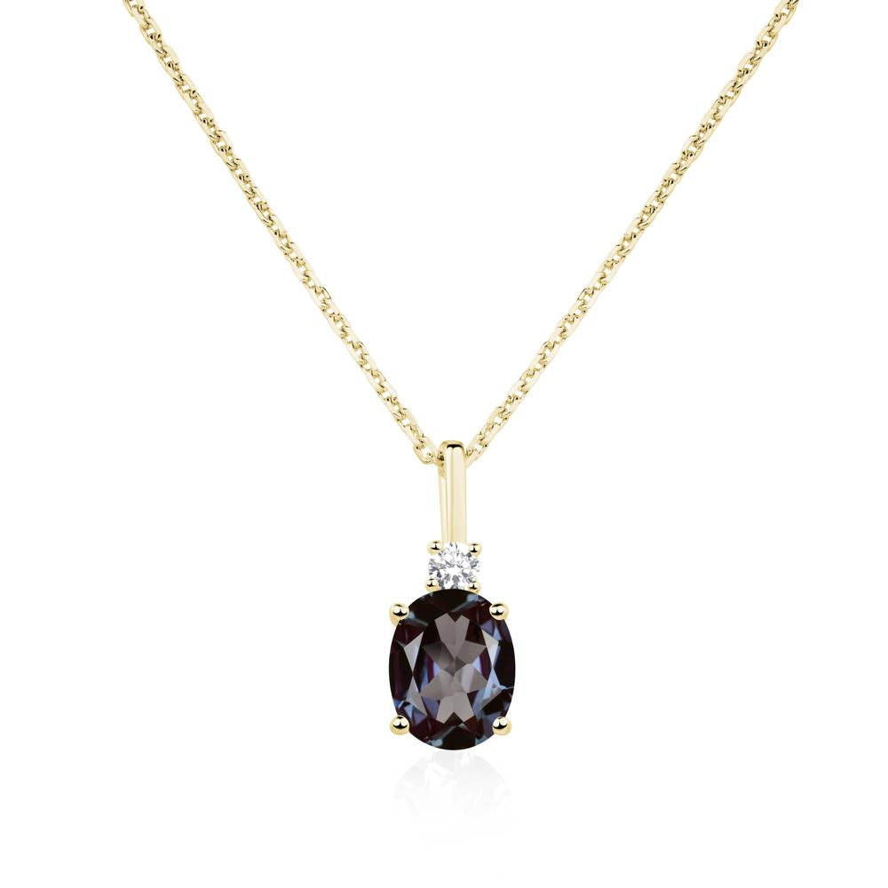 Simple Oval Alexandrite Necklace - LUO Jewelry #metal_18k yellow gold