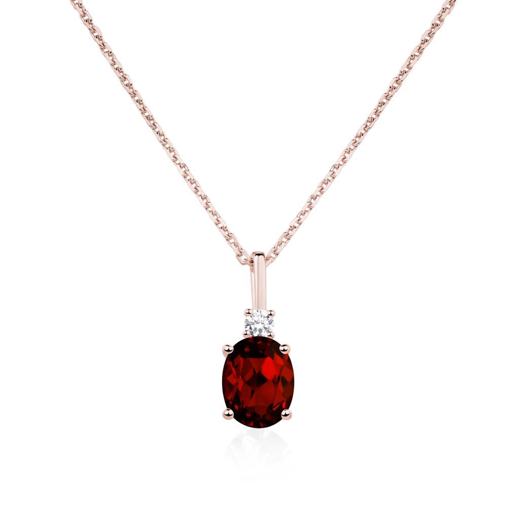 Simple Oval Garnet Necklace - LUO Jewelry #metal_18k rose gold