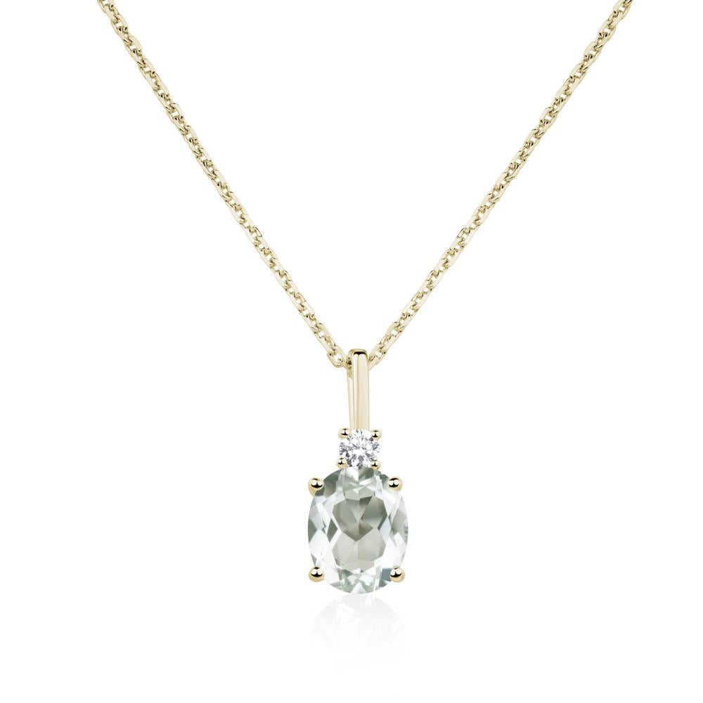 Simple Oval Green Amethyst Necklace - LUO Jewelry #metal_14k yellow gold