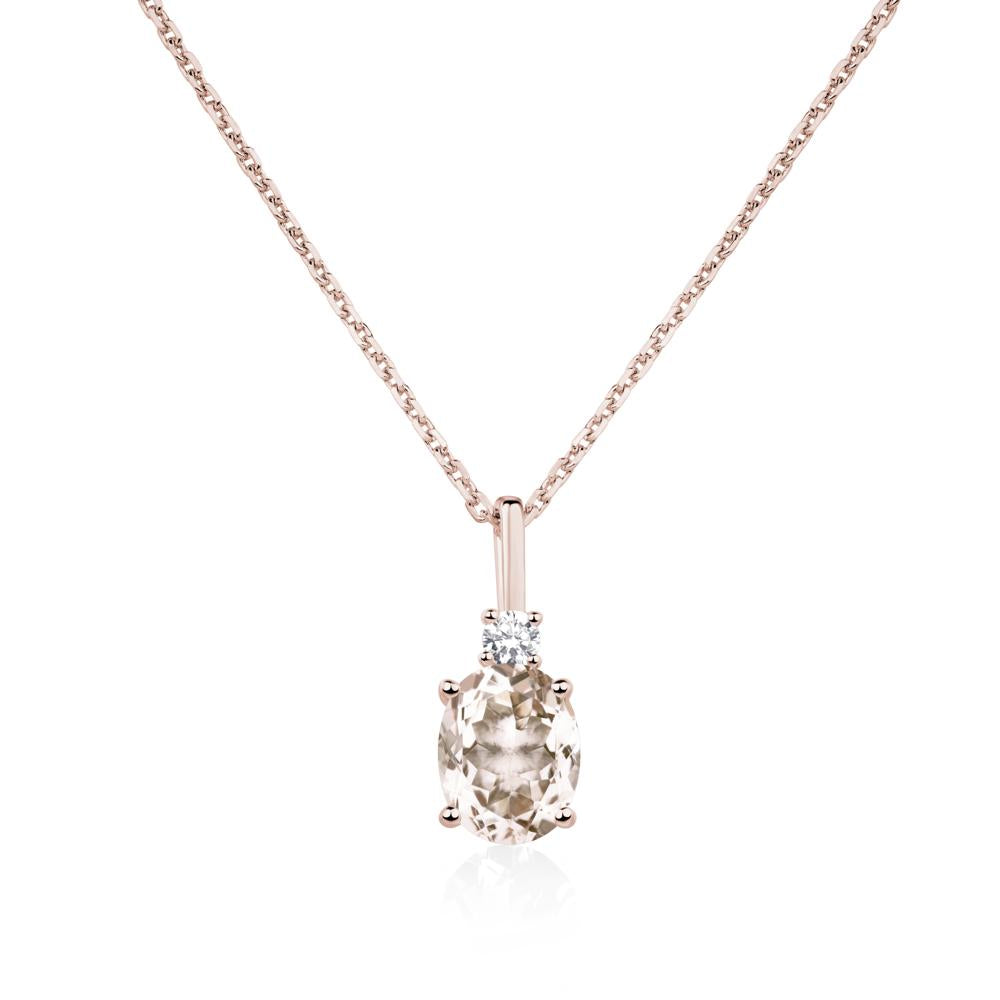 Simple Oval Morganite Necklace - LUO Jewelry #metal_14k rose gold