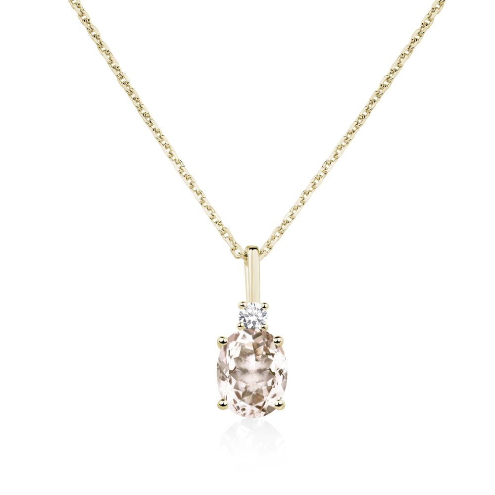 Simple Oval Morganite Necklace - LUO Jewelry #metal_14k yellow gold