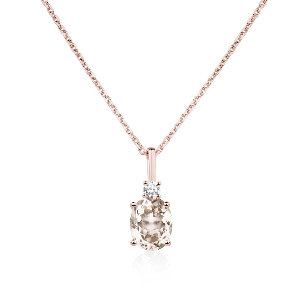 Simple Oval Morganite Necklace - LUO Jewelry #metal_18k rose gold