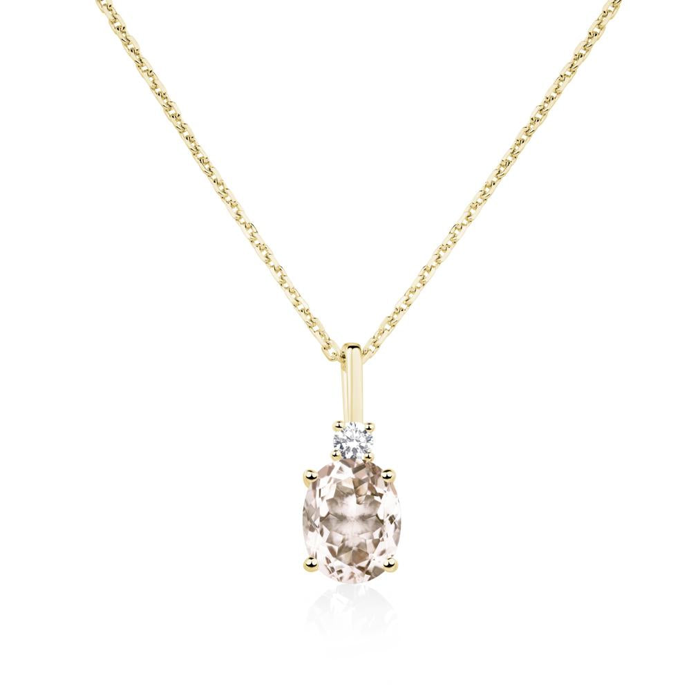 Simple Oval Morganite Necklace - LUO Jewelry #metal_18k yellow gold