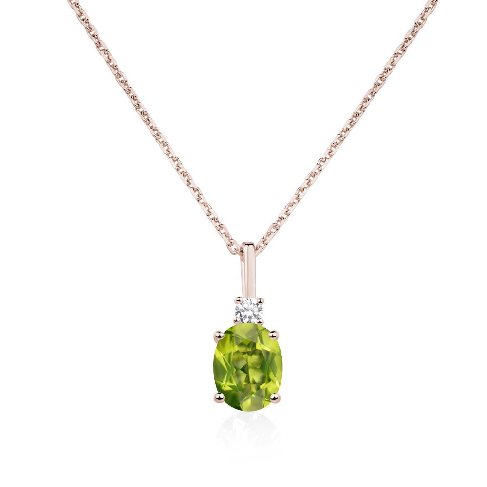 Simple Oval Peridot Necklace - LUO Jewelry #metal_14k rose gold