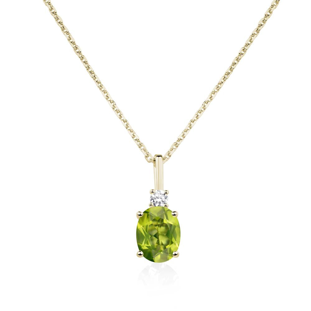 Simple Oval Peridot Necklace - LUO Jewelry #metal_14k yellow gold