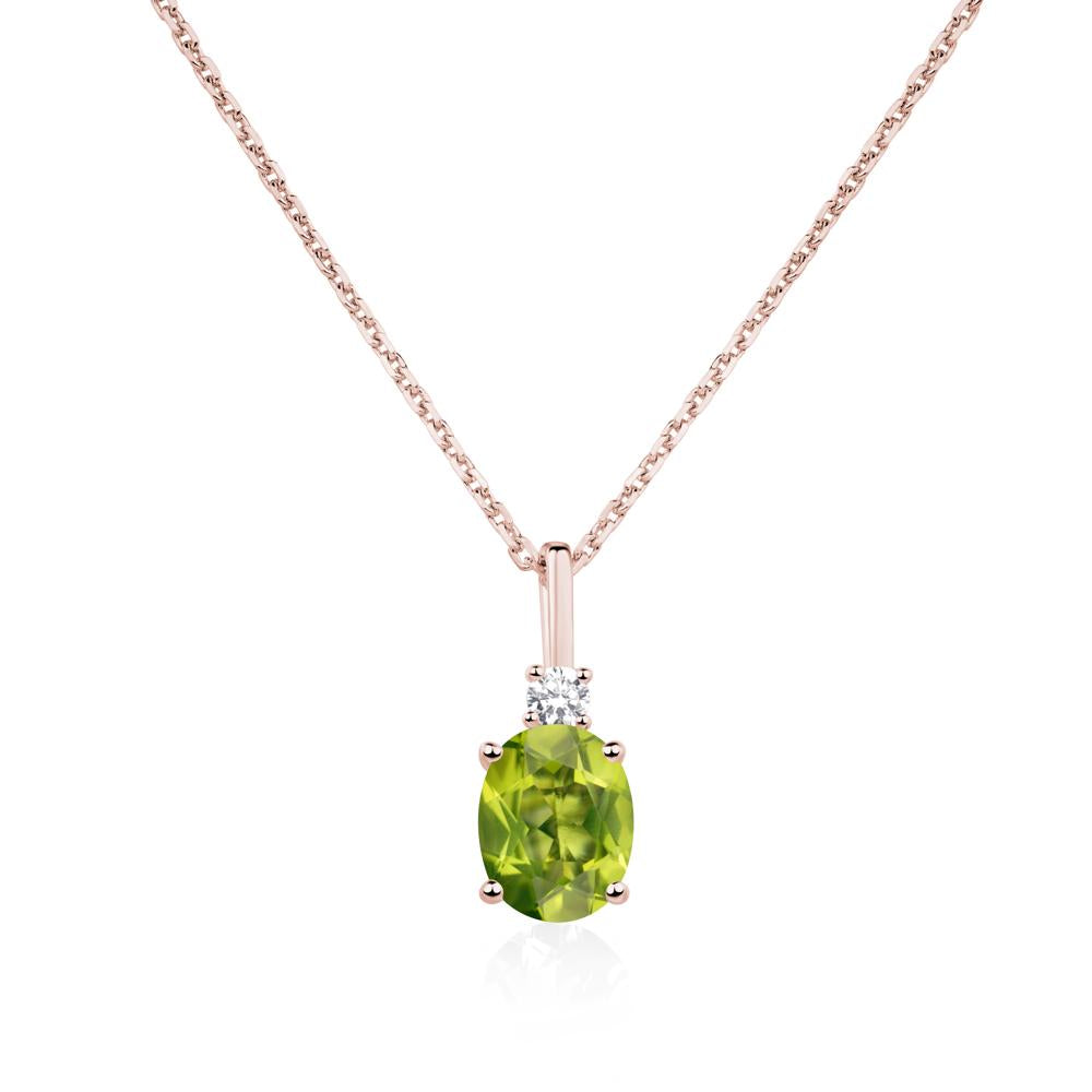 Simple Oval Peridot Necklace - LUO Jewelry #metal_18k rose gold