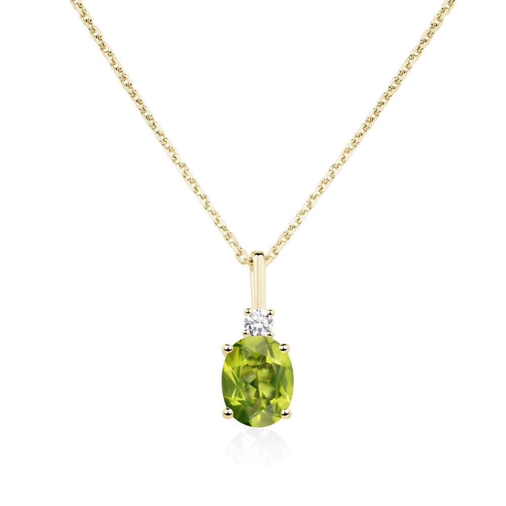 Simple Oval Peridot Necklace - LUO Jewelry #metal_18k yellow gold