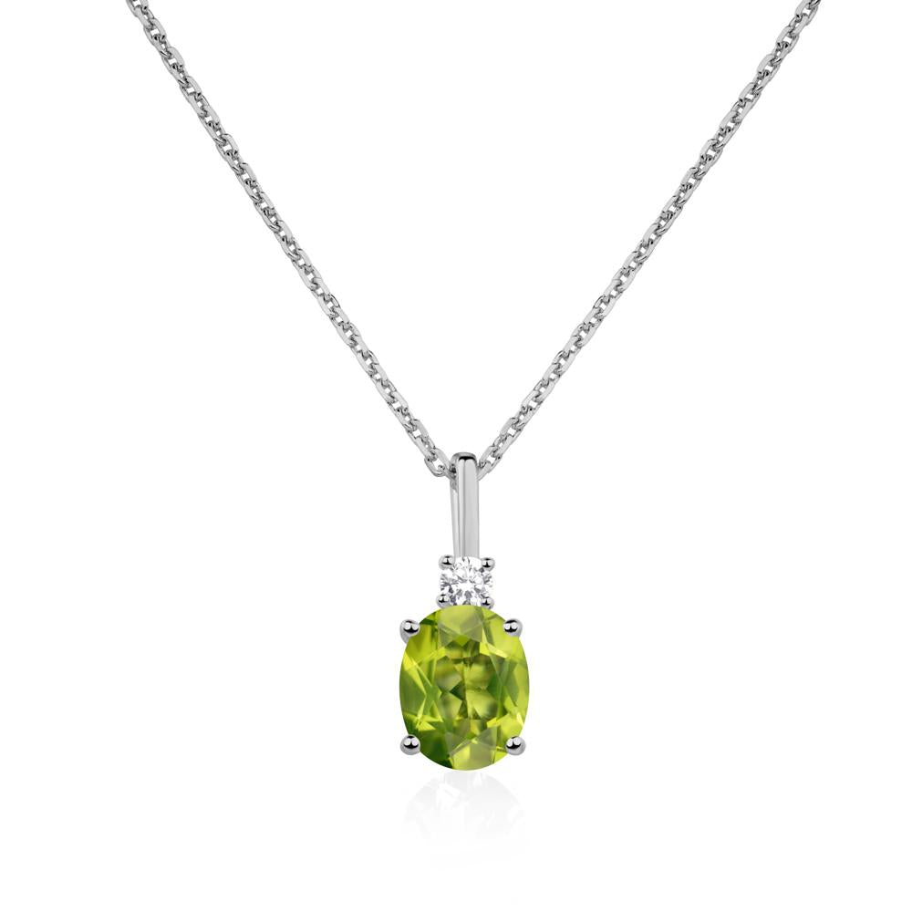 Simple Oval Peridot Necklace - LUO Jewelry #metal_platinum