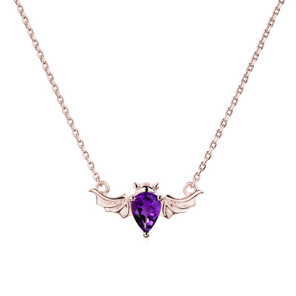 Amethyst Bat Necklace - LUO Jewelry #metal_18k rose gold