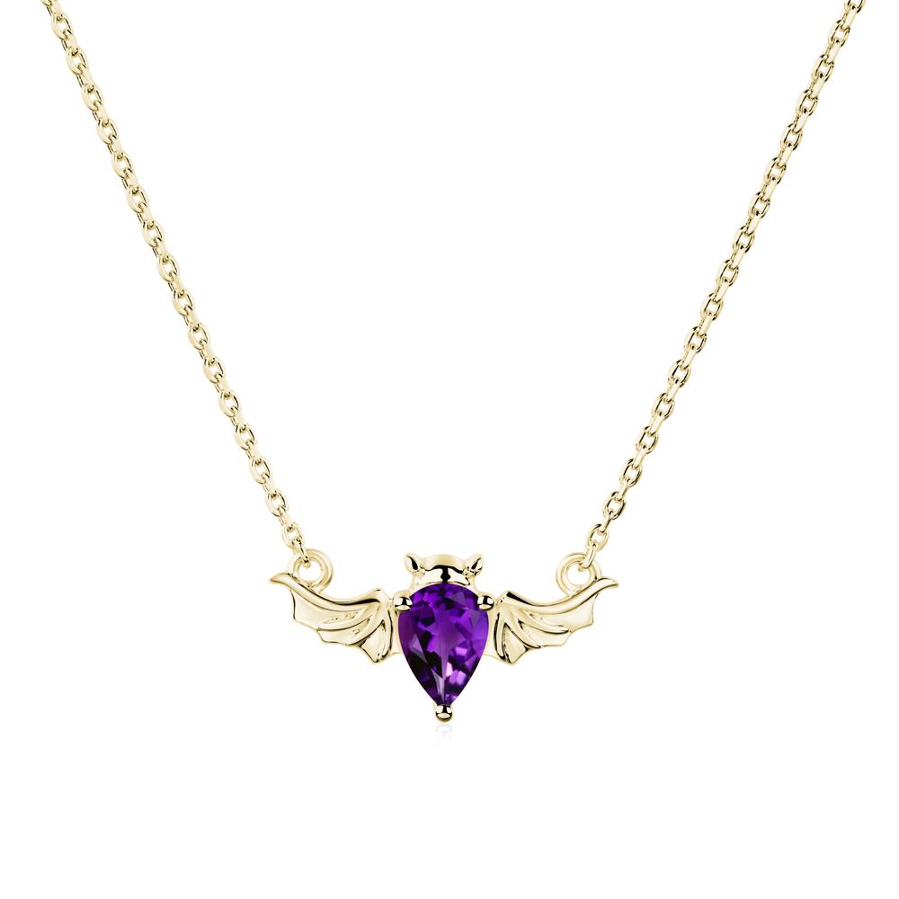 Amethyst Bat Necklace - LUO Jewelry #metal_18k yellow gold