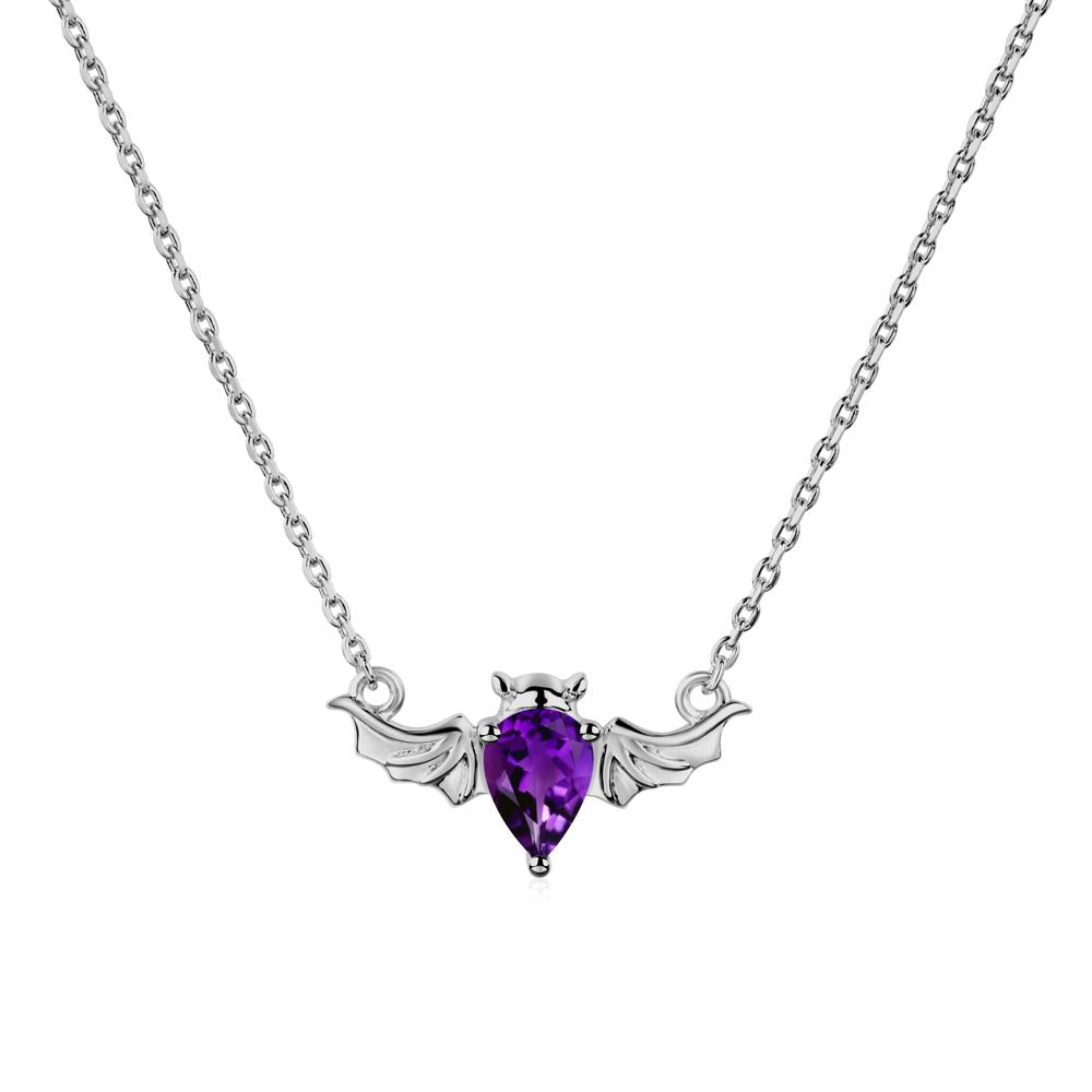 Amethyst Bat Necklace - LUO Jewelry #metal_platinum