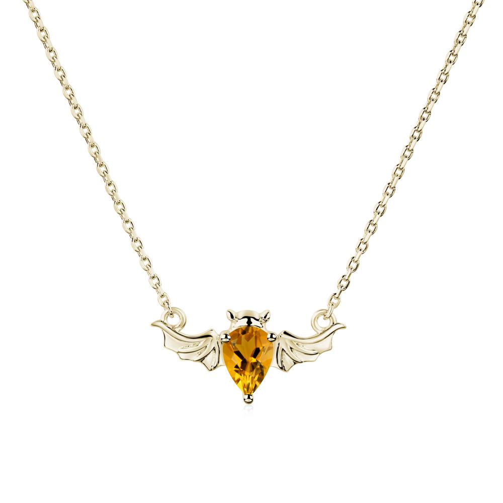 Citrine Bat Necklace - LUO Jewelry #metal_14k yellow gold