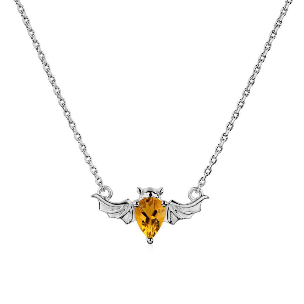 Citrine Bat Necklace - LUO Jewelry #metal_platinum