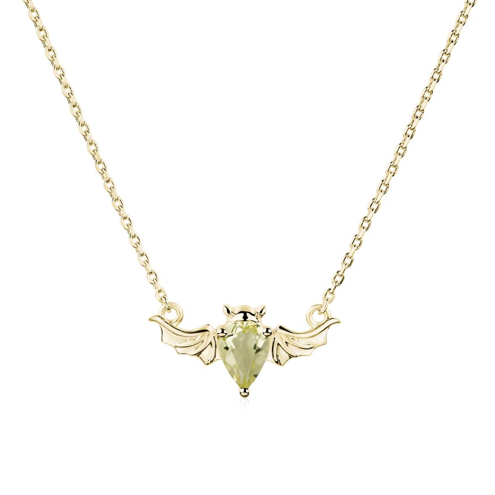 Lemon Quartz Gothic Bat Necklace - LUO Jewelry #metal_18k yellow gold