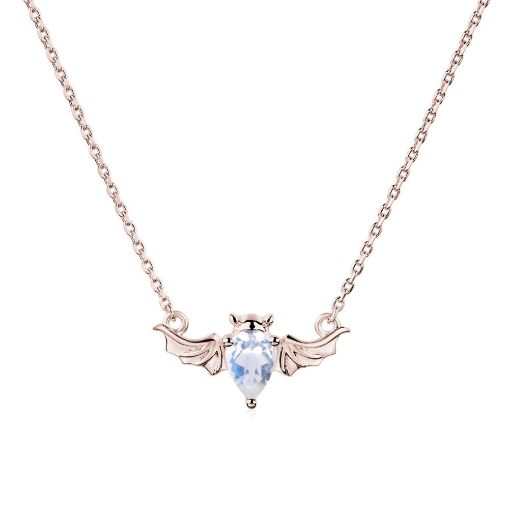 Moonstone Bat Necklace - LUO Jewelry #metal_14k rose gold