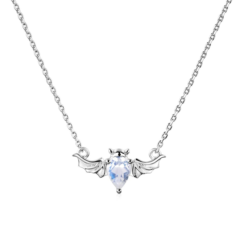 Moonstone Bat Necklace - LUO Jewelry #metal_14k white gold