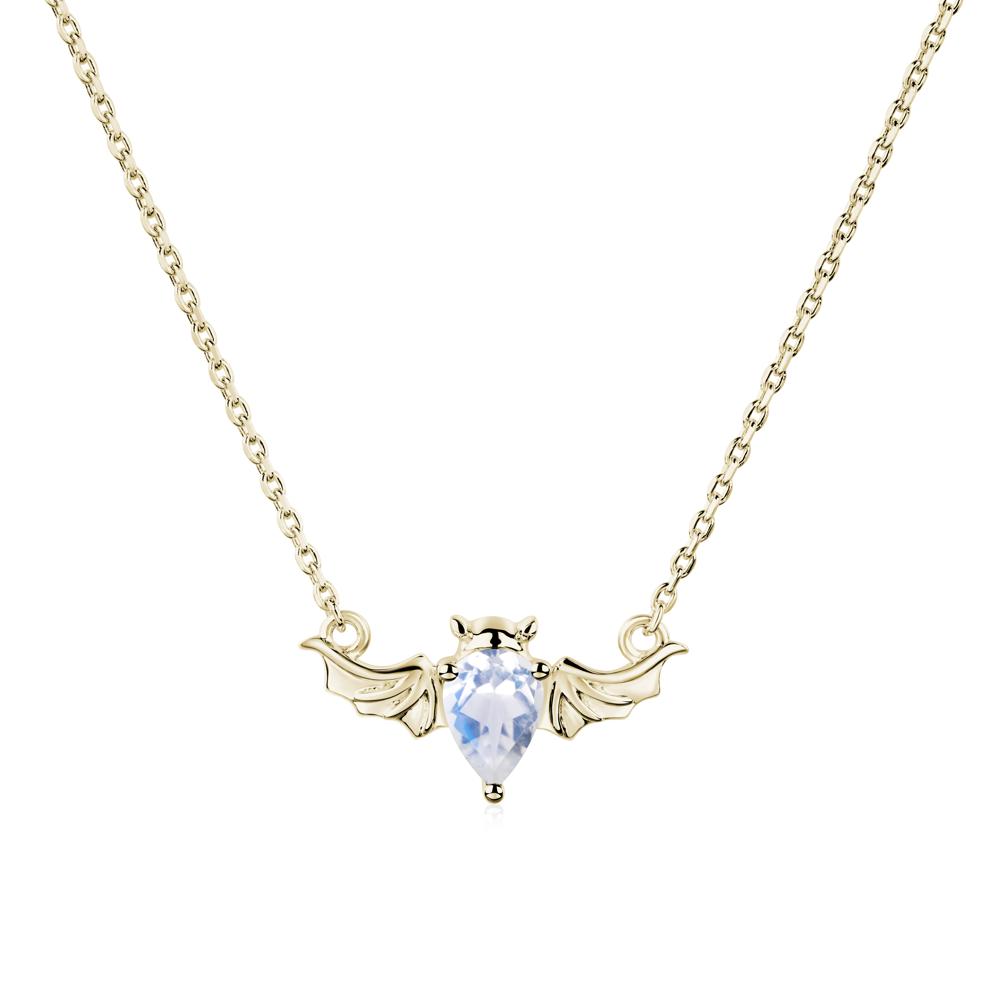 Moonstone Bat Necklace - LUO Jewelry #metal_14k yellow gold