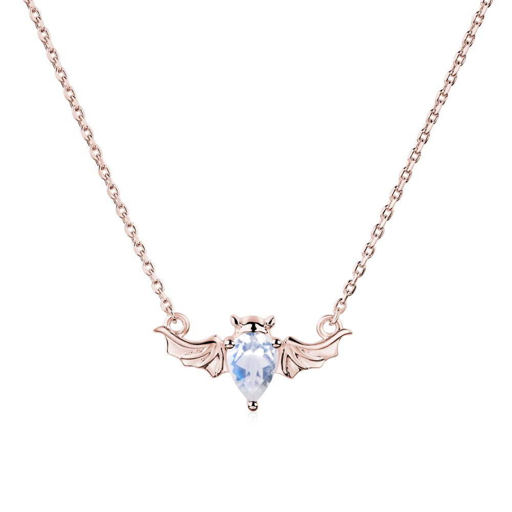 Moonstone Bat Necklace - LUO Jewelry #metal_18k rose gold