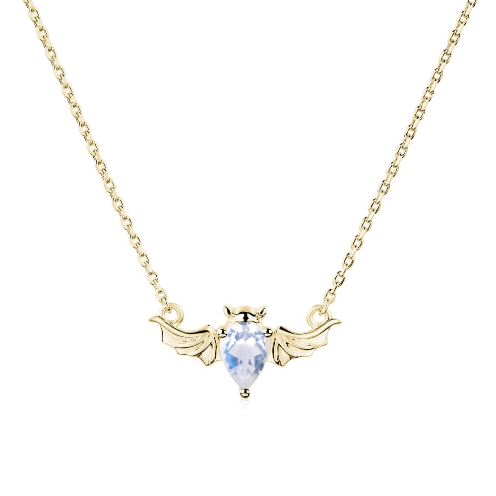 Moonstone Bat Necklace - LUO Jewelry #metal_18k yellow gold