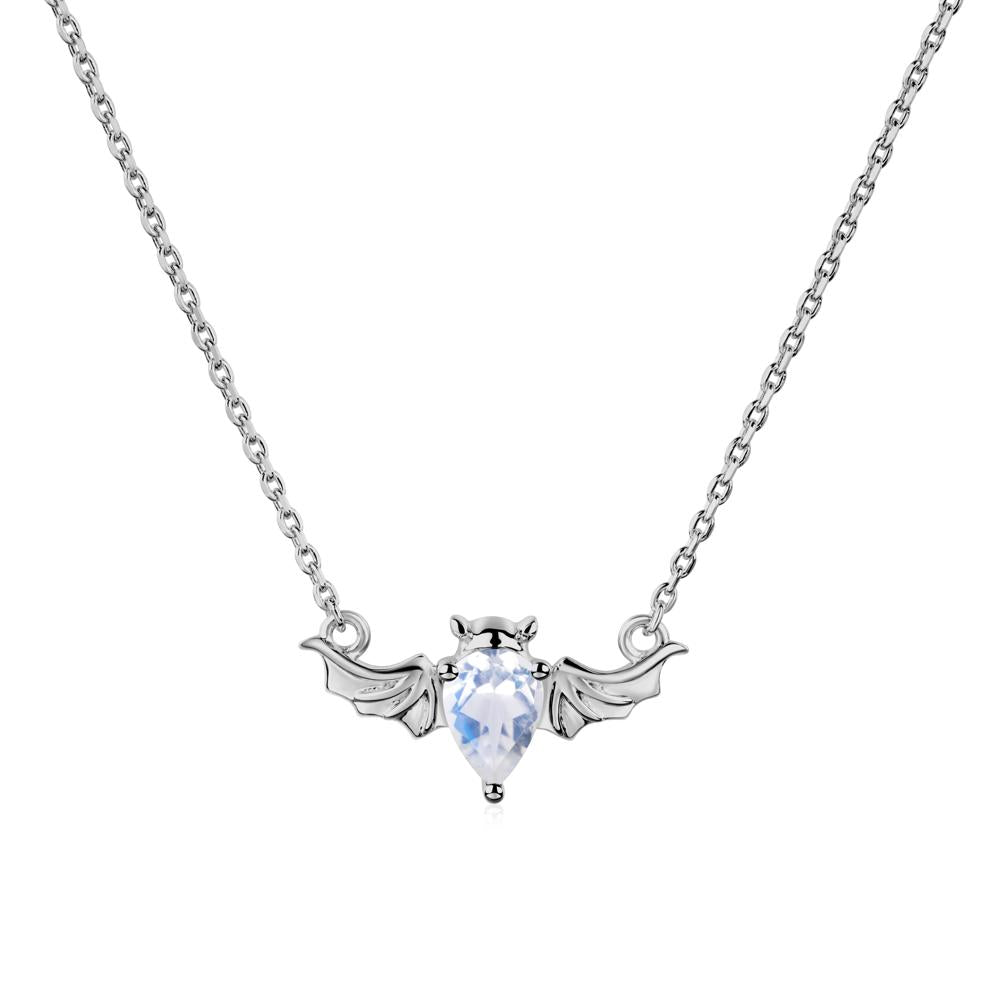 Moonstone Bat Necklace - LUO Jewelry #metal_platinum