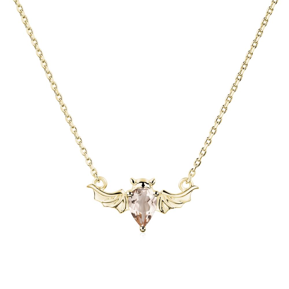 Morganite Bat Wing Necklace - LUO Jewelry #metal_18k yellow gold