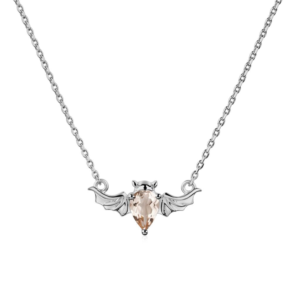 Morganite Bat Wing Necklace - LUO Jewelry #metal_platinum