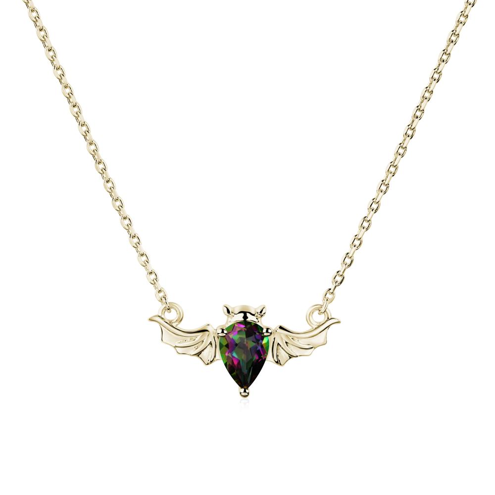 Mystic Topaz Gothic Bat Necklace - LUO Jewelry #metal_14k yellow gold