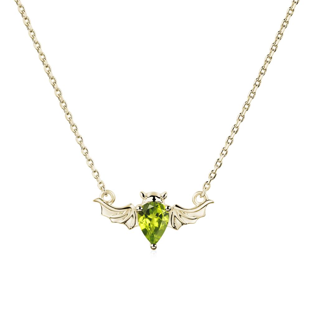 Peridot Bat Necklace - LUO Jewelry #metal_14k yellow gold