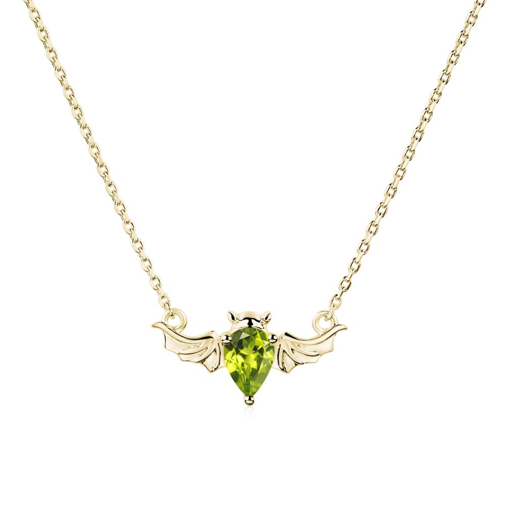 Peridot Bat Necklace - LUO Jewelry #metal_18k yellow gold