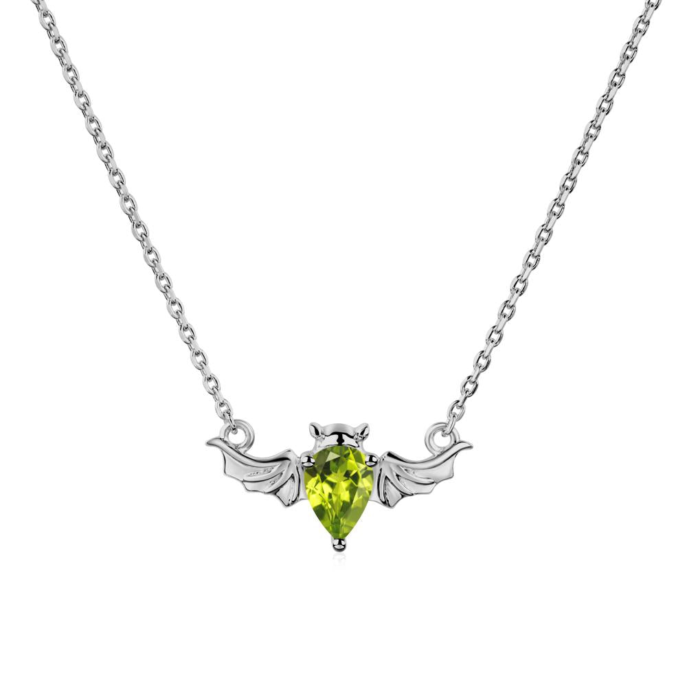 Peridot Bat Necklace - LUO Jewelry #metal_platinum