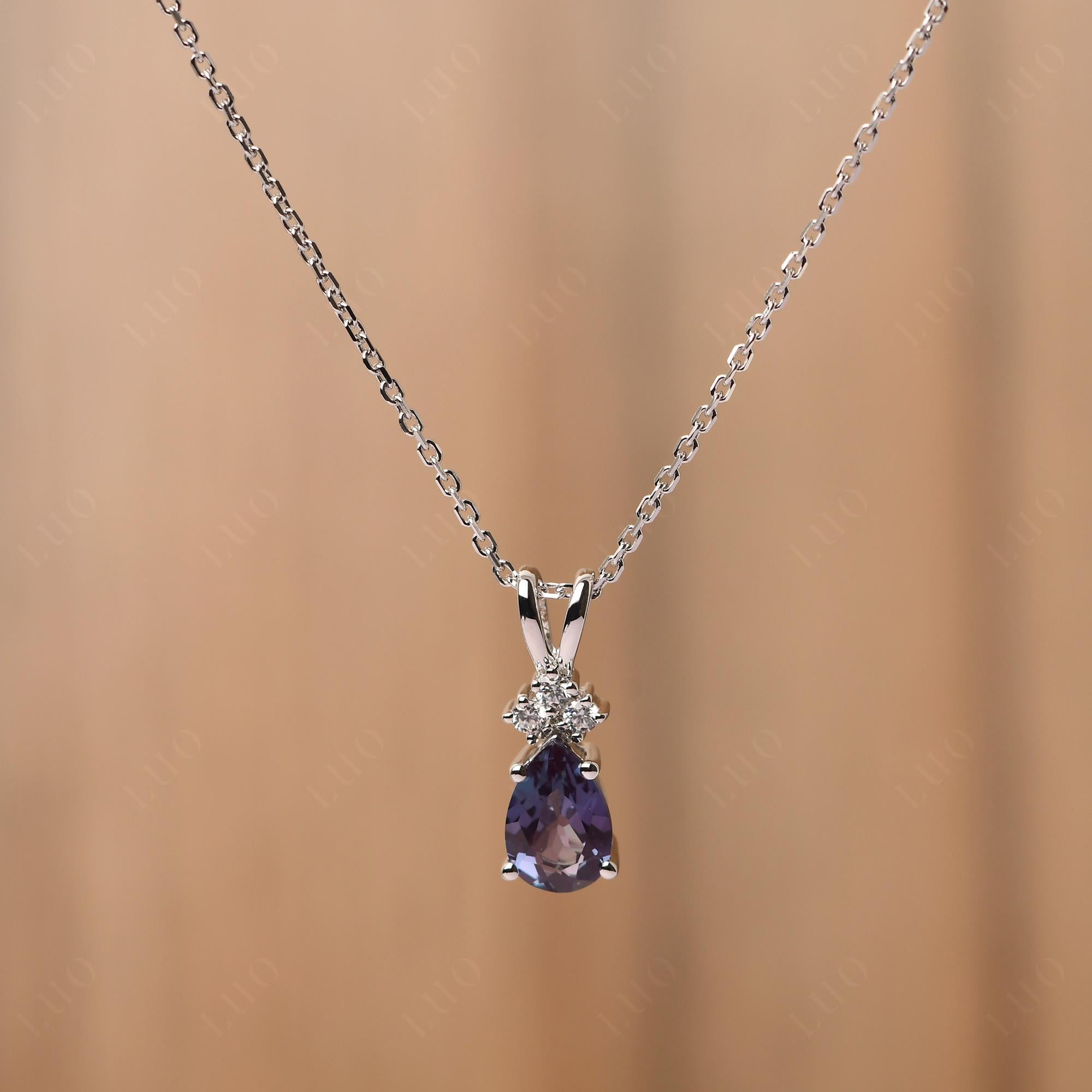 Pear Shaped Alexandrite Necklace