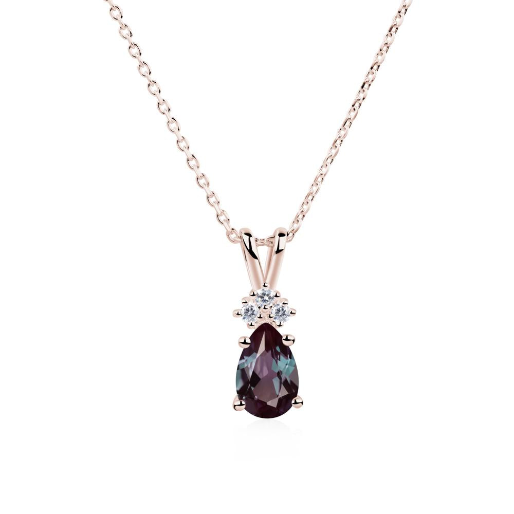 Pear Shaped Alexandrite Necklace - LUO Jewelry #metal_14k rose gold