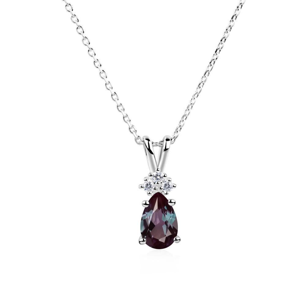 Pear Shaped Alexandrite Necklace - LUO Jewelry #metal_14k white gold