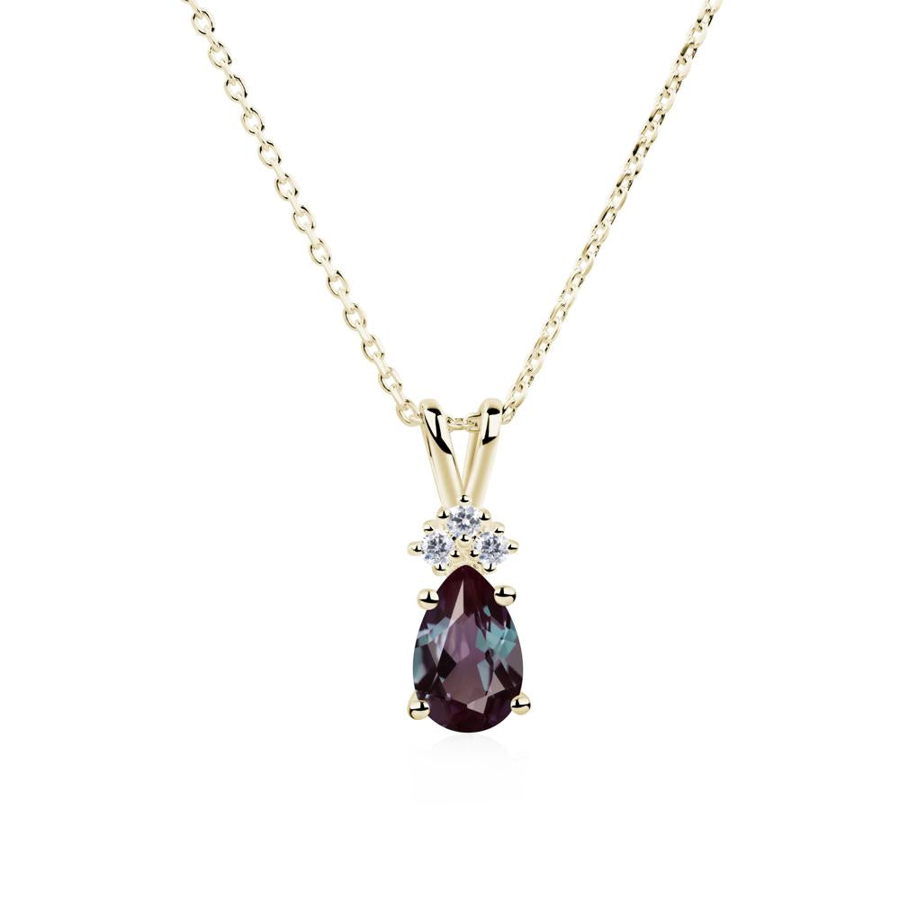 Pear Shaped Alexandrite Necklace - LUO Jewelry #metal_14k yellow gold