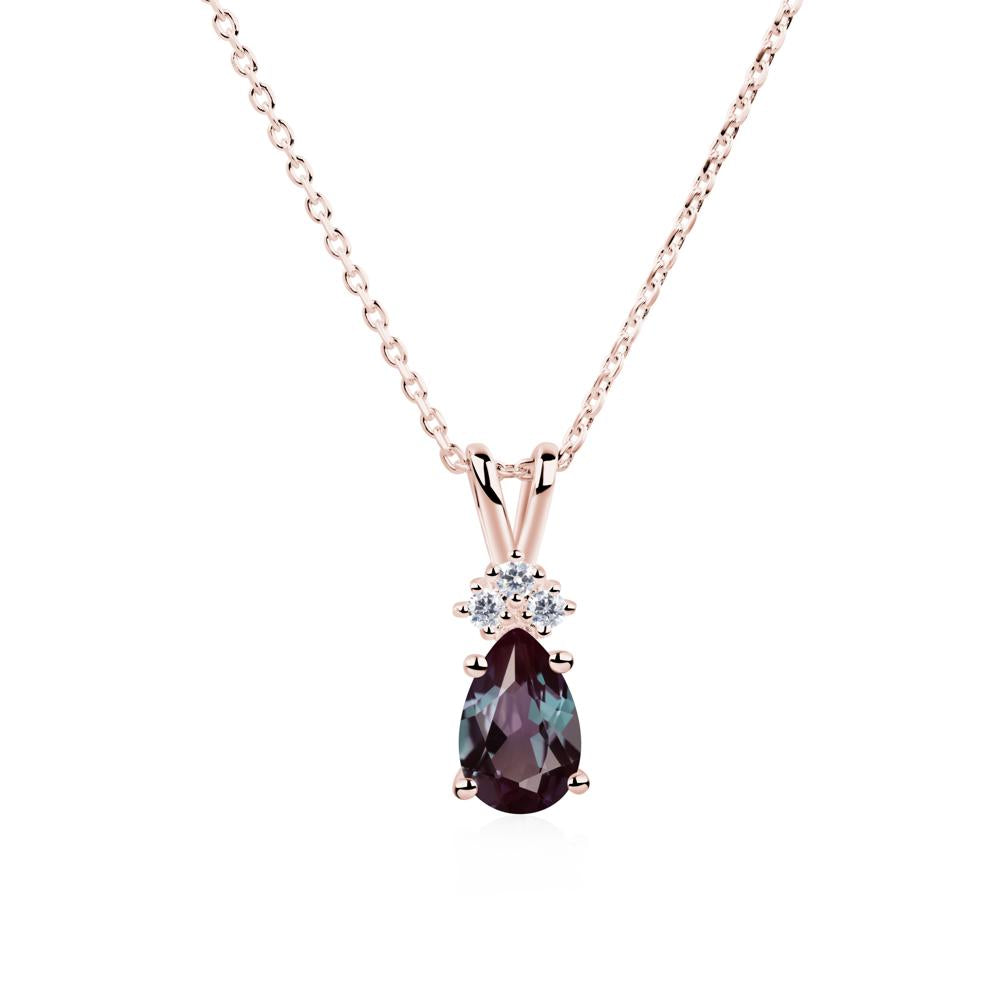 Pear Shaped Alexandrite Necklace - LUO Jewelry #metal_18k rose gold