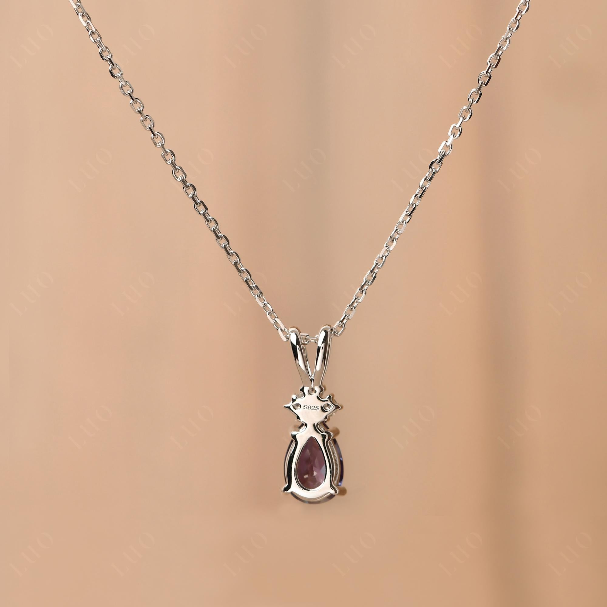 Pear Shaped Alexandrite Necklace