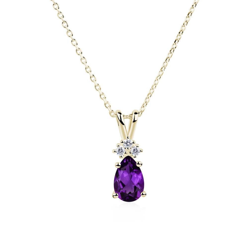 Pear Shaped Amethyst Necklace - LUO Jewelry #metal_14k yellow gold