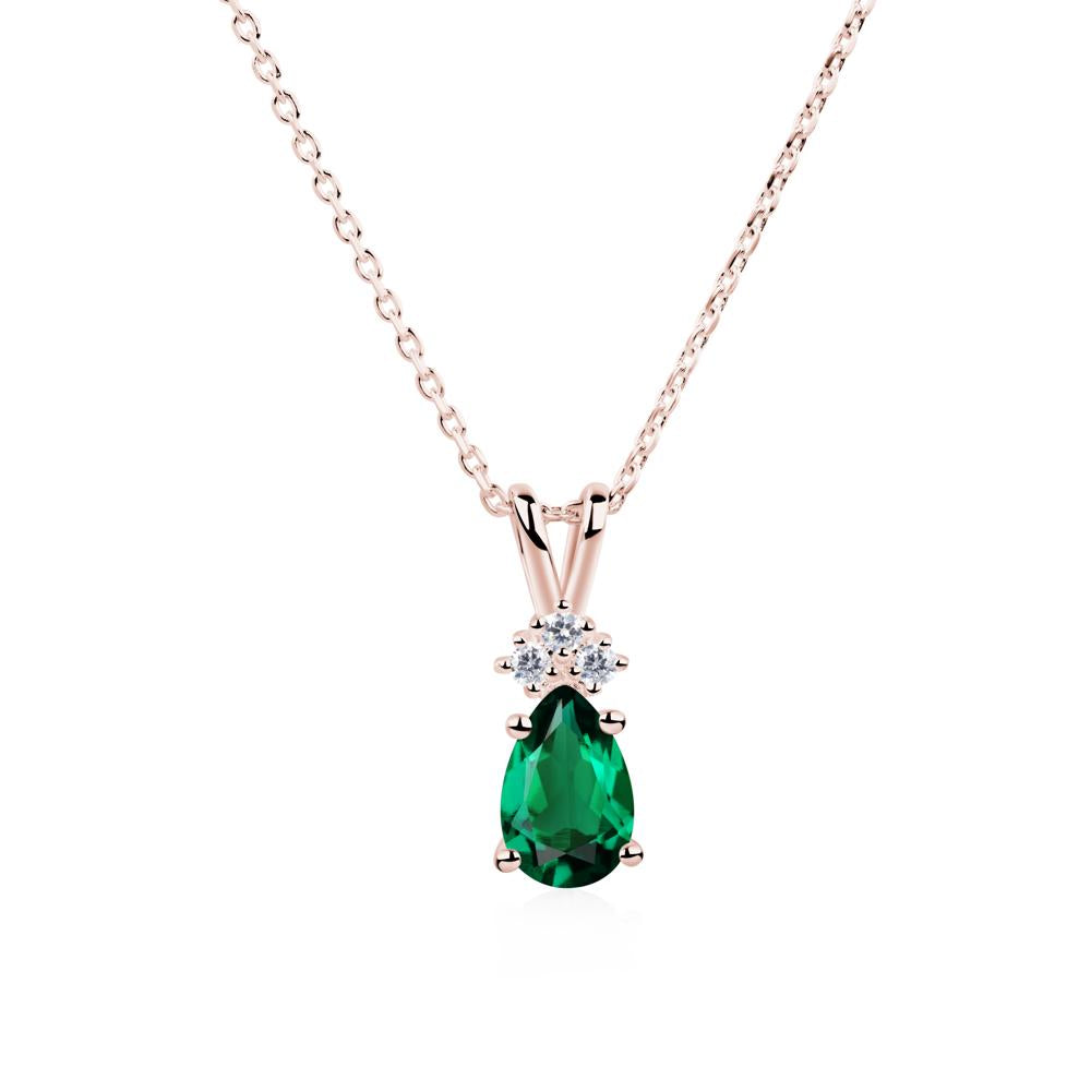 Pear Shaped Emerald Necklace - LUO Jewelry #metal_18k rose gold