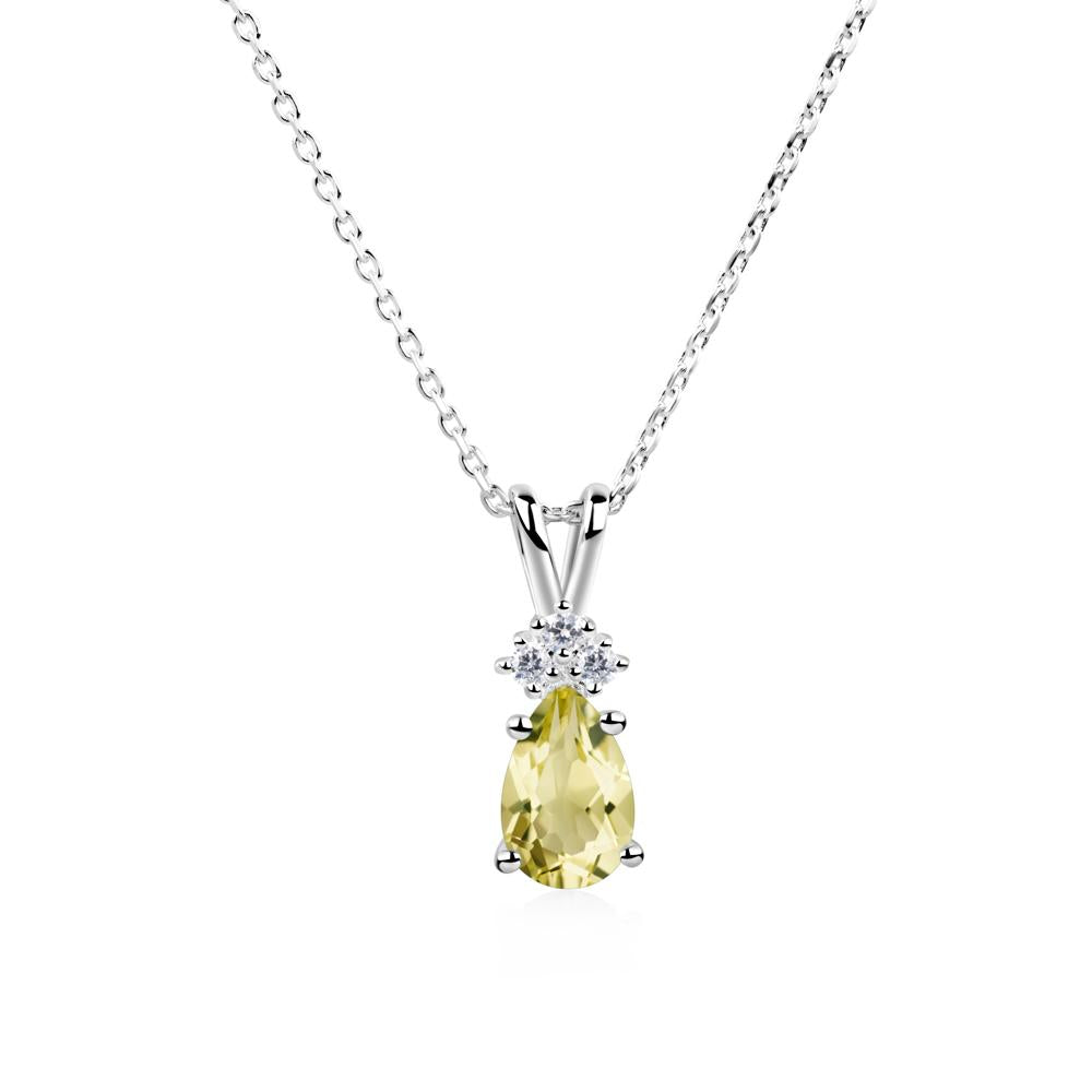 Pear Shaped Lemon Quartz Necklace - LUO Jewelry #metal_sterling silver