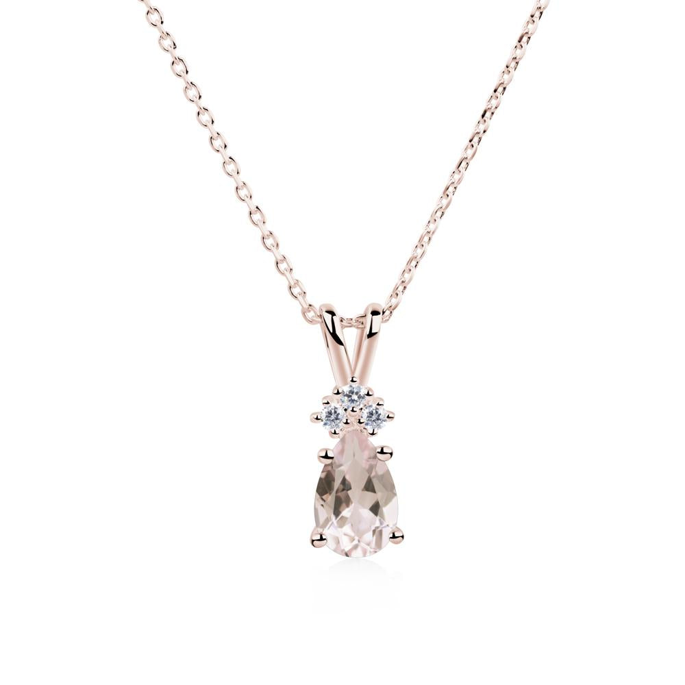 Pear Shaped Morganite Necklace - LUO Jewelry #metal_14k rose gold