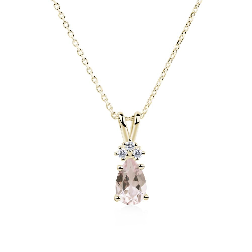 Pear Shaped Morganite Necklace - LUO Jewelry #metal_14k yellow gold