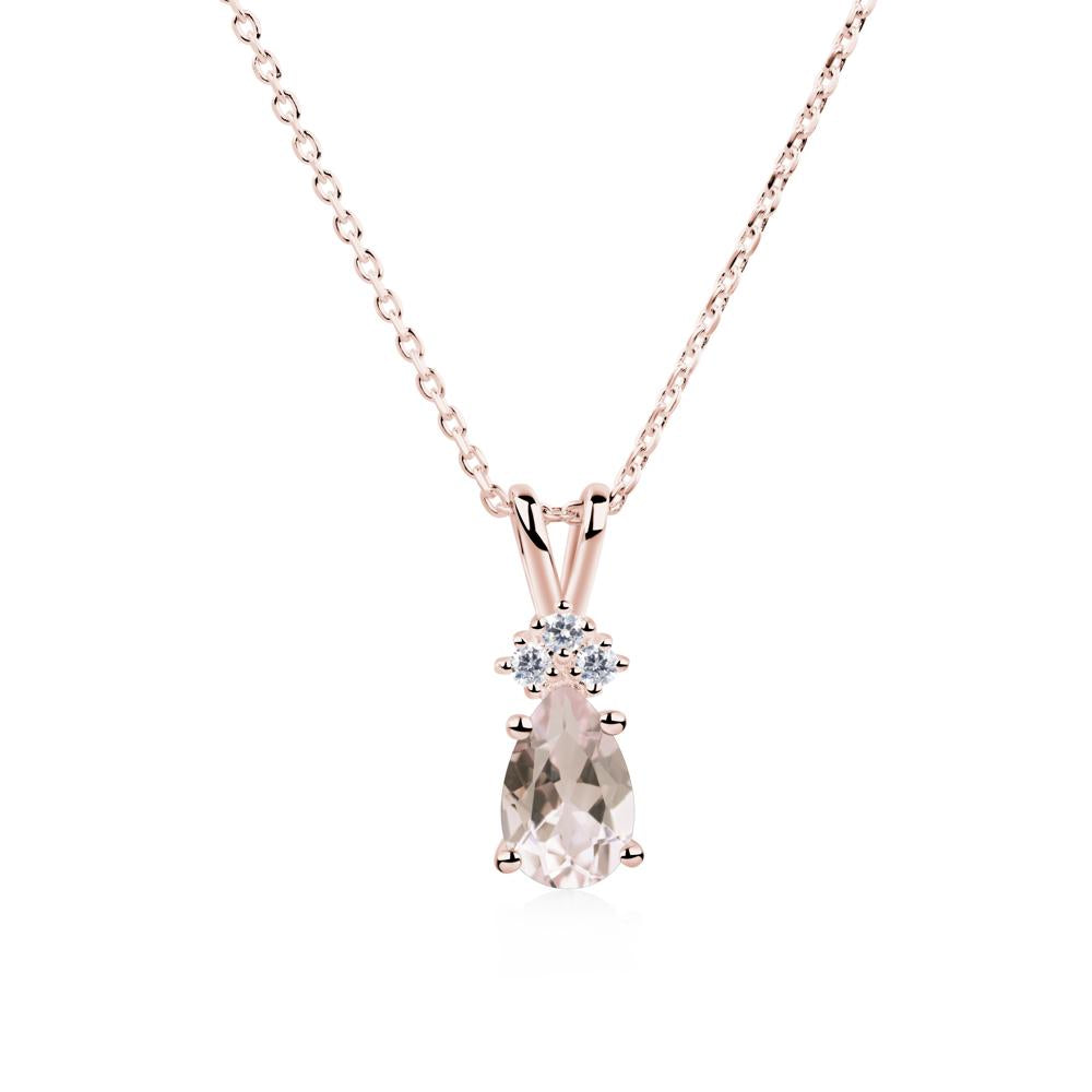 Pear Shaped Morganite Necklace - LUO Jewelry #metal_18k rose gold