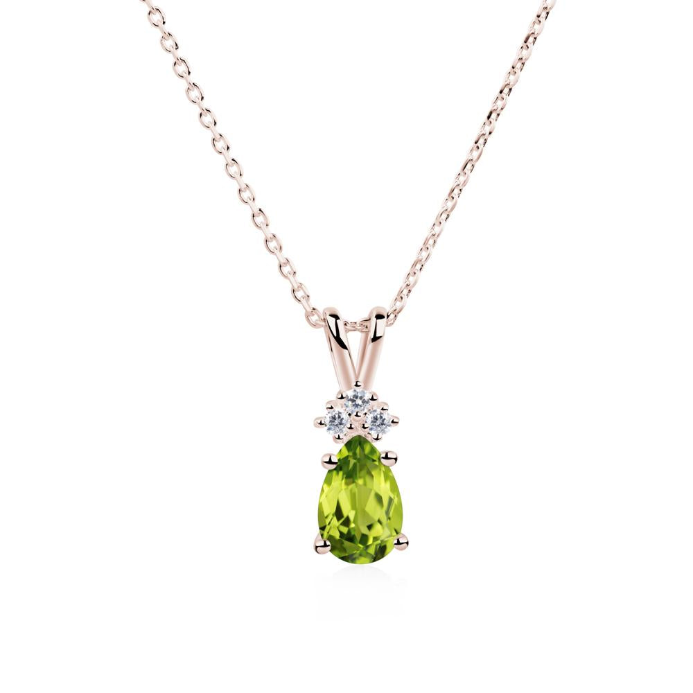 Pear Shaped Peridot Necklace - LUO Jewelry #metal_14k rose gold