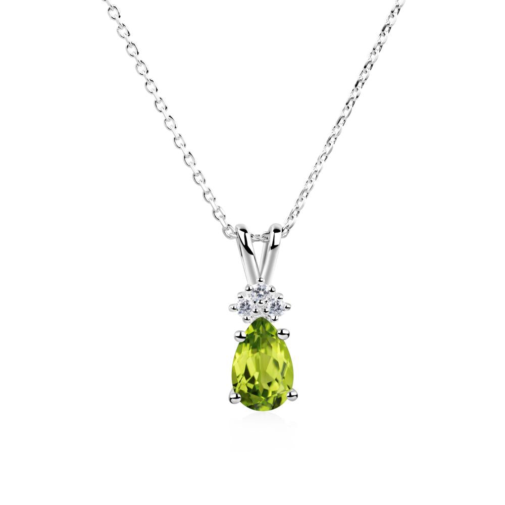 Pear Shaped Peridot Necklace - LUO Jewelry #metal_14k white gold