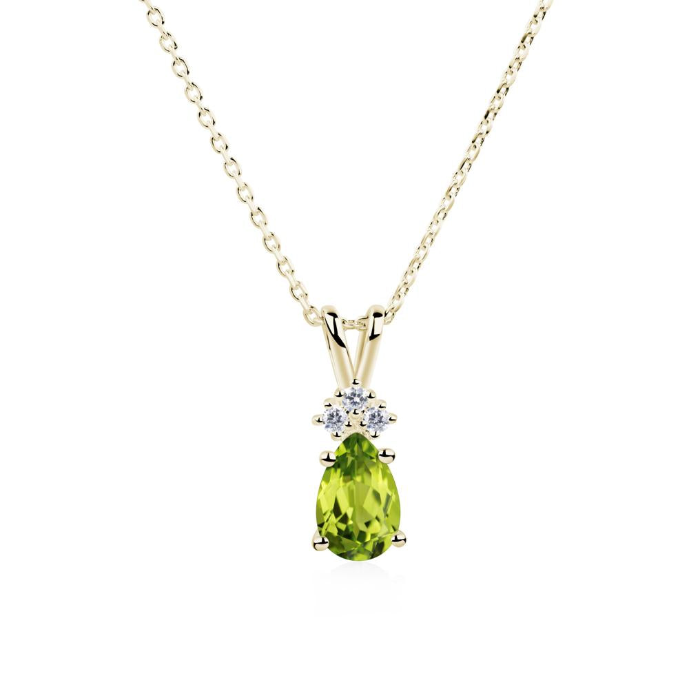 Pear Shaped Peridot Necklace - LUO Jewelry #metal_14k yellow gold