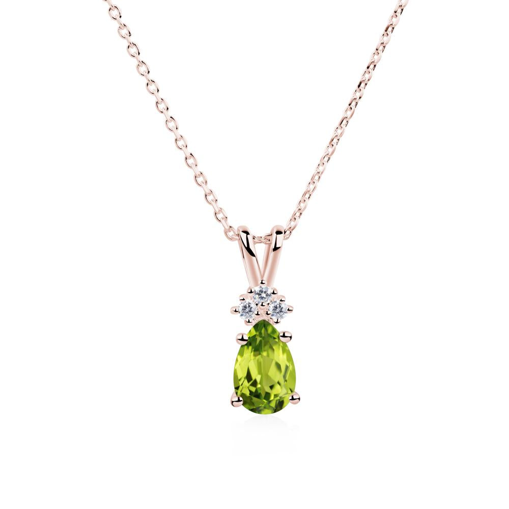 Pear Shaped Peridot Necklace - LUO Jewelry #metal_18k rose gold