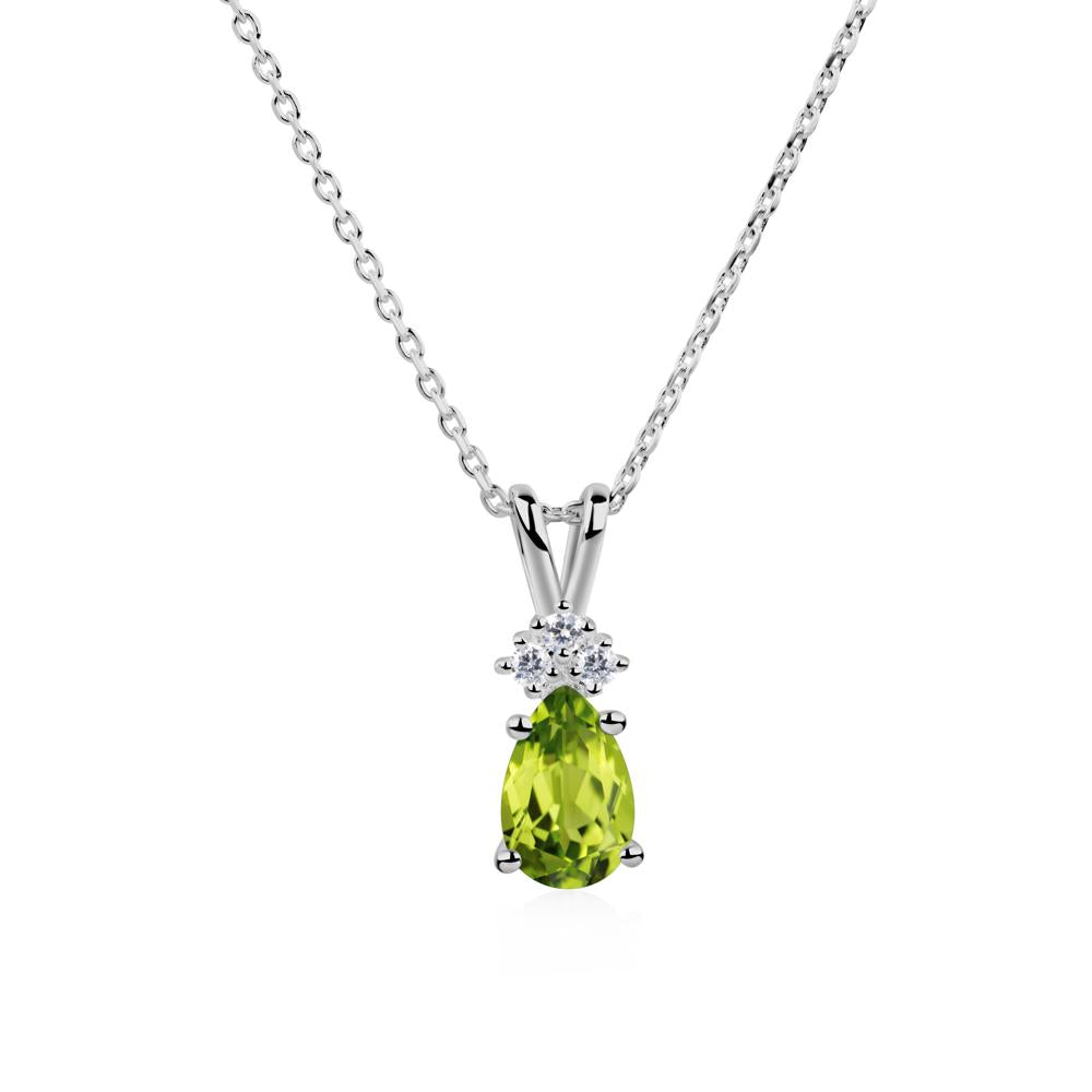 Pear Shaped Peridot Necklace - LUO Jewelry #metal_platinum