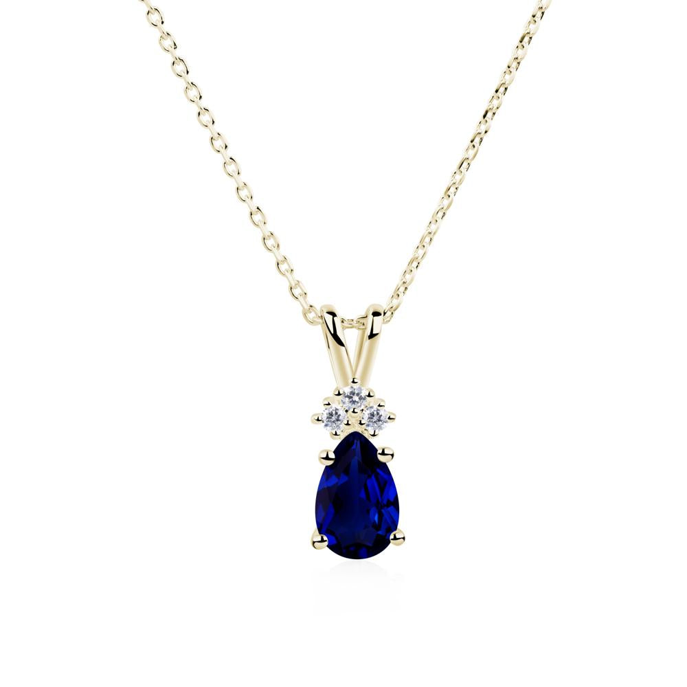 Pear Shaped Sapphire Necklace - LUO Jewelry #metal_14k yellow gold