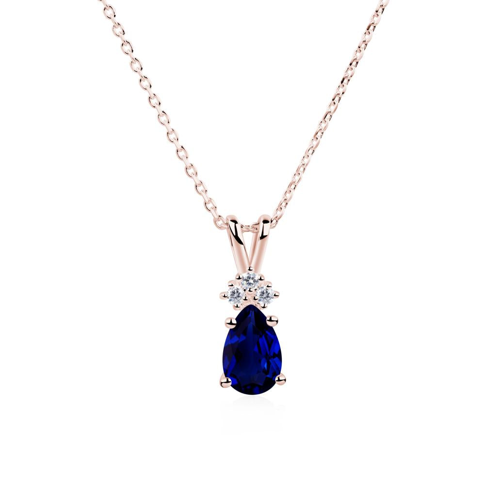 Pear Shaped Sapphire Necklace - LUO Jewelry #metal_18k rose gold